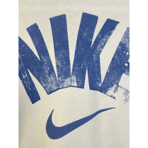 Nike Hoodie Men XL White Blue Distressed Logo Athletic Pullover Fleece Sports - Picture 4 of 11